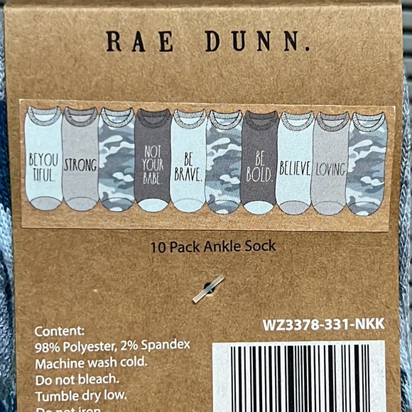 Rae Dunn 10 pack ankle socks blue camo - Picture 10 of 10